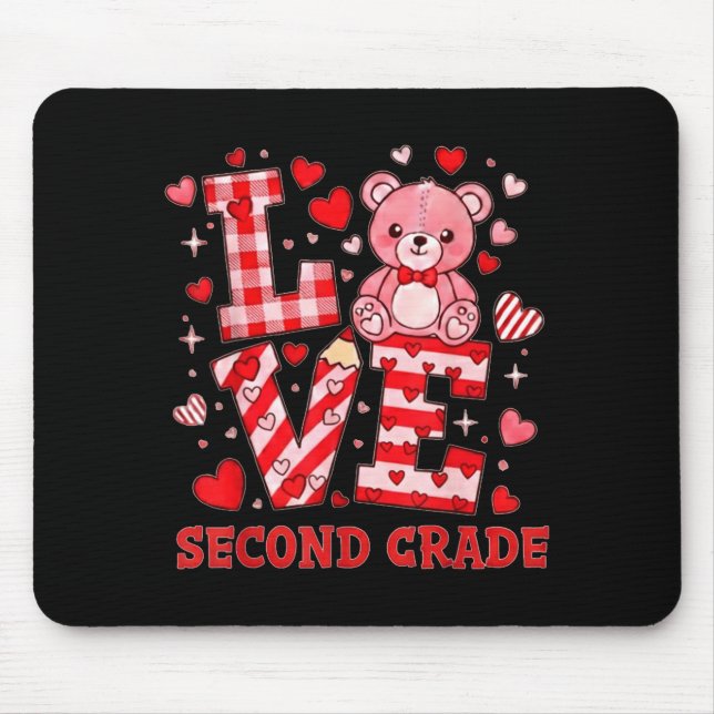 Valentine's Day Love Second Grade Teacher  Mouse Mat (Front)