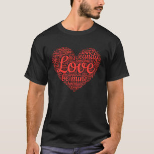 Valentine's Day Love Words Heart Cute Couple's Mat T-Shirt