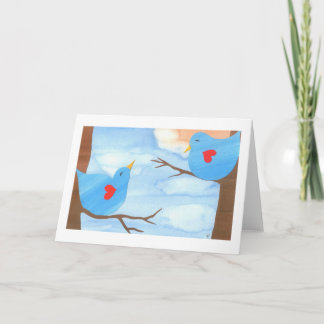 Valentine's Day Lovebirds by Liz Wang Holiday Card