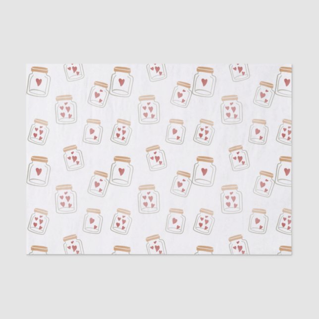 Valentine's Day Lovely Jars of Hearts  Tissue Paper (Front)