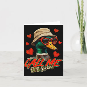 Valentine's Day Mallard Duck Hunting Hunter Camo C Card