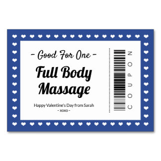 Valentine's Day Massage Love Coupon Couple Gift Table Number