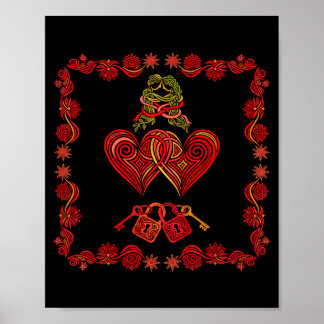 Valentines Day Matching Couple Heart Pajamas Men W Poster