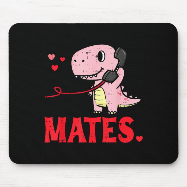 Valentines Day Matching Soulmates Mates Dino Coupl Mouse Mat (Front)