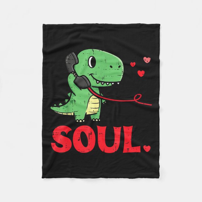 Valentines Day Matching Soulmates Soul Dino Trex C Fleece Blanket (Front)