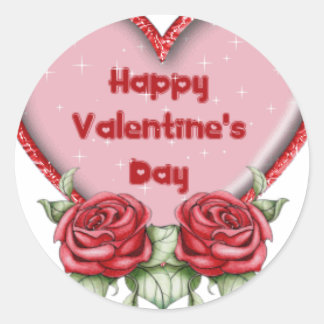 Valentines day material classic round sticker