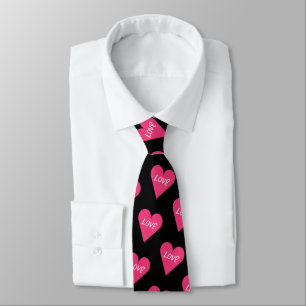 Valentines Day Minamilist Pink Love Candy Heart Tie