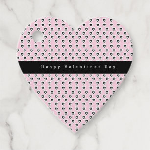 Valentines Day Mini Hearts Pattern Pink Black Favour Tags