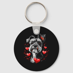 Valentine's Day Miniature Schnauzer Key Ring