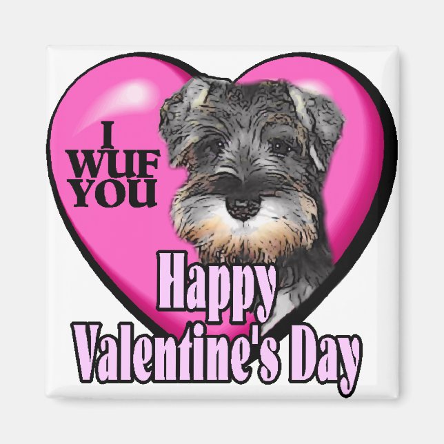 Valentine's Day Miniature Schnauzer Magnet (Front)