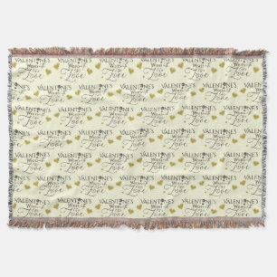 Valentine's day Minimalist Lettering Throw Blanket