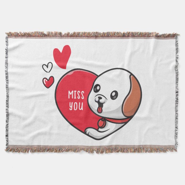 Valentine's Day, Miss you Throw Blanket (Front)