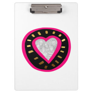 Valentine's Day Modern Heart 3 Template Clipboard