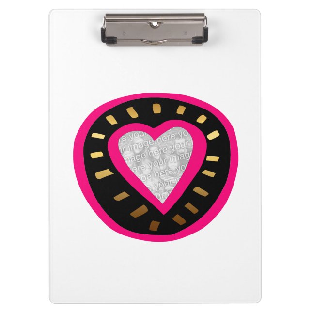 Valentine's Day Modern Heart 3 Template Clipboard (Front)