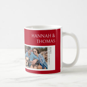Valentines Day Modern Red Two Photo Collage Coffee Mug