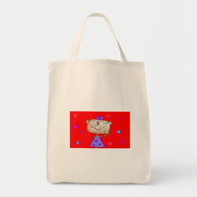 Valentine's Day Monkey Tote Bag (Front)