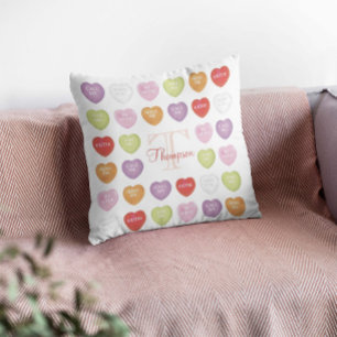 Valentine's Day Monogram Cute Heart Candy Cushion