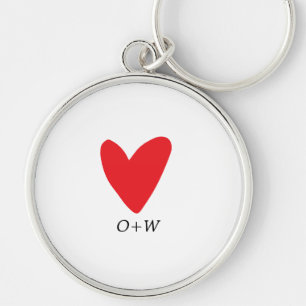 Valentine's Day monogrammed red heart Key Ring