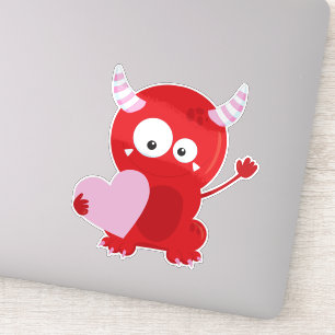 Valentine's Day Monster, Cute Monster, Hearts