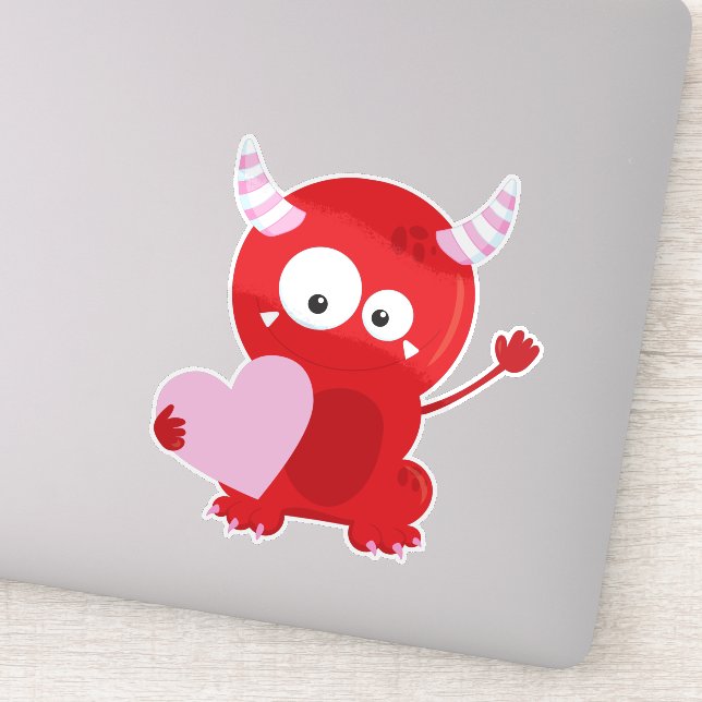Valentine's Day Monster, Cute Monster, Hearts (Detail)