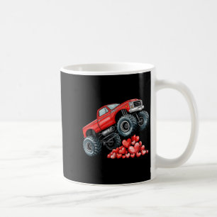 Valentines Day Monster Truck Hearts For Teens Boys Coffee Mug