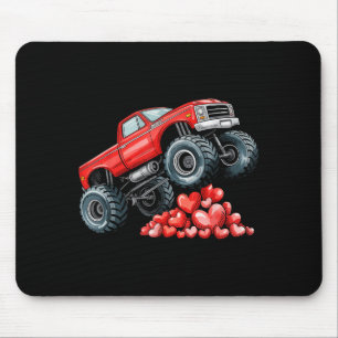Valentines Day Monster Truck Hearts For Teens Boys Mouse Mat