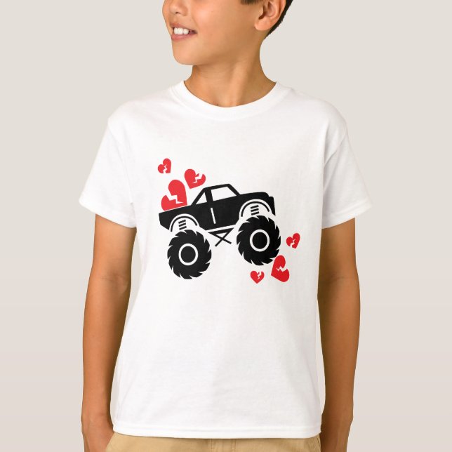 Valentines Day Monster Truck T-Shirt (Front)