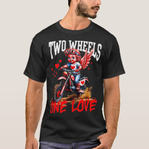 Valentines Day Motocross Lovers Funny Cupid Bike R T-Shirt