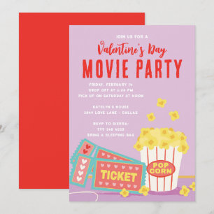 Valentines Day Movie Party Invitation