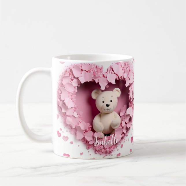 Valentine's Day Mug 3D- Teddy Bear (Left)