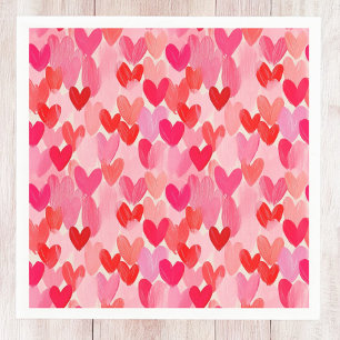 Valentines Day Multi Hearts Pattern Love Napkin