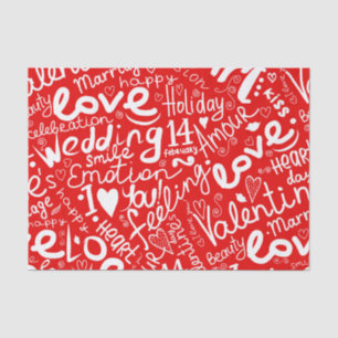 Valentine's Day Multi Word Art Tissue Paper