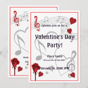 Valentine's Day Music Party Invitation
