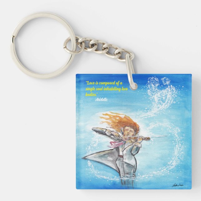 Valentine's Day Music Souls Beautiful Quote  Key Ring (Front)