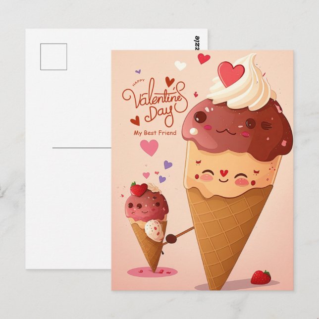 valentines day my friend postcard (Front/Back)