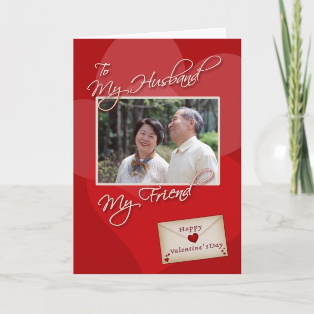 Valentine's Day, My Husband - Photo card template (Front)