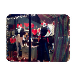 Valentine's Day New York Boutique Window Hearts Magnet