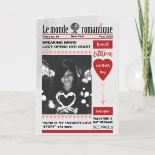 Valentine's Day Newspaper cover Holiday Card