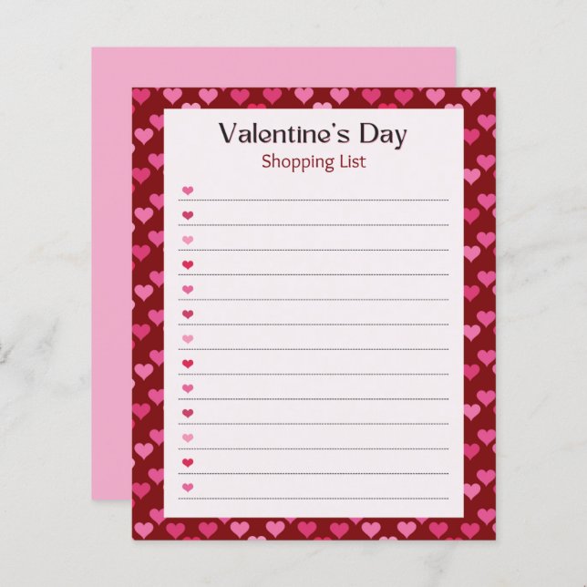 Valentine's Day Notepad (Front/Back)