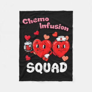Valentines Day Nurse Chemo Infusion Squad Scrub Wo Fleece Blanket