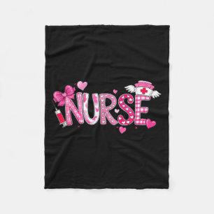 Valentines Day Nurse Graphic Nk Patterns For Woman Fleece Blanket