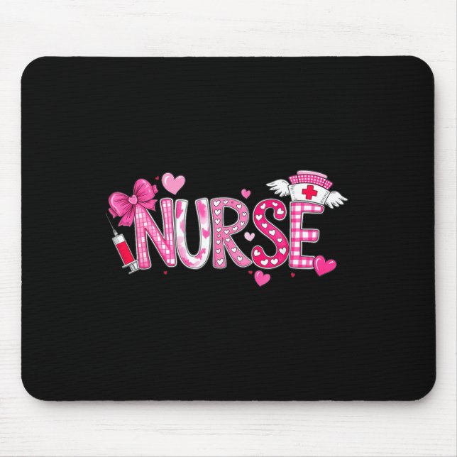 Valentines Day Nurse Graphic Nk Patterns For Woman Mouse Mat (Front)