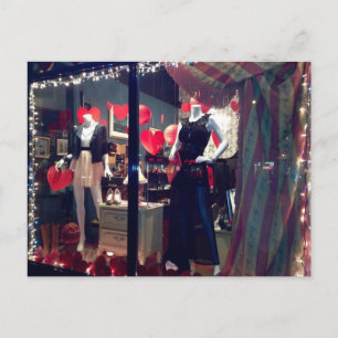 Valentine's Day NYC Boutique Window Postcard