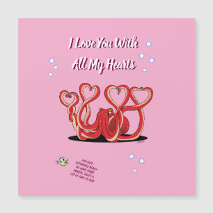 Valentine's Day Octopus Hearts Magnetic Card