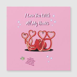 Valentine's Day Octopus Hearts Magnetic Card