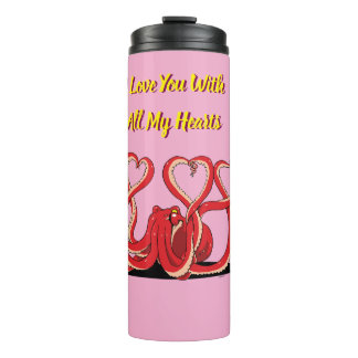 Valentine's Day Octopus Hearts Thermal Tumbler