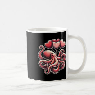 Valentines Day Octopus With Heart Lloons Octopus V Coffee Mug