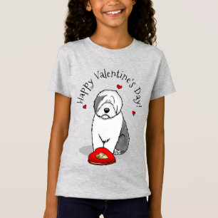 Valentine's Day Old English Sheepdog Grey 1 Cute T-Shirt