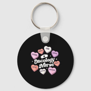 Valentines Day Oncology Nurse Cancer Suprt Groovy  Key Ring