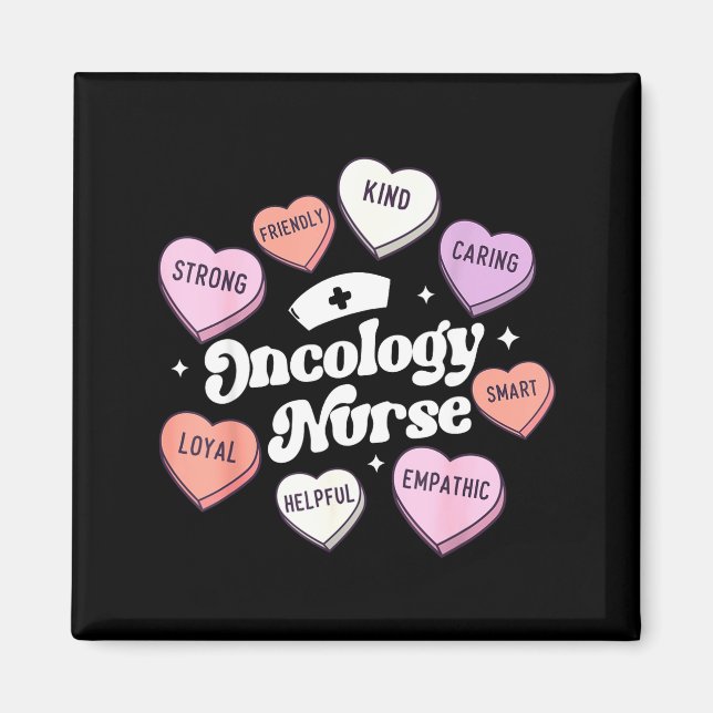 Valentines Day Oncology Nurse Cancer Suprt Groovy  Magnet (Front)